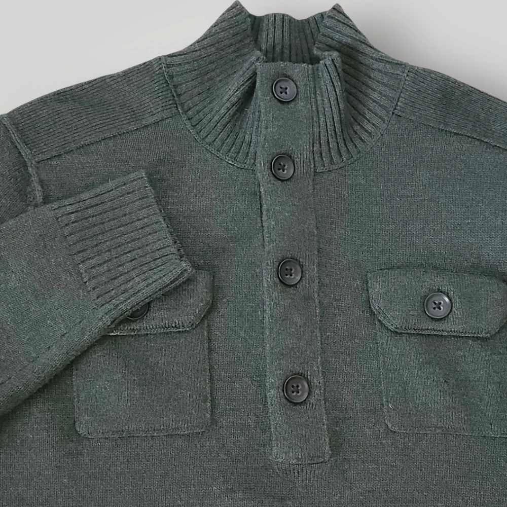 Banana Republic Merino‎ Wool Military Sweater Meduim Green Gorpcore Utility
